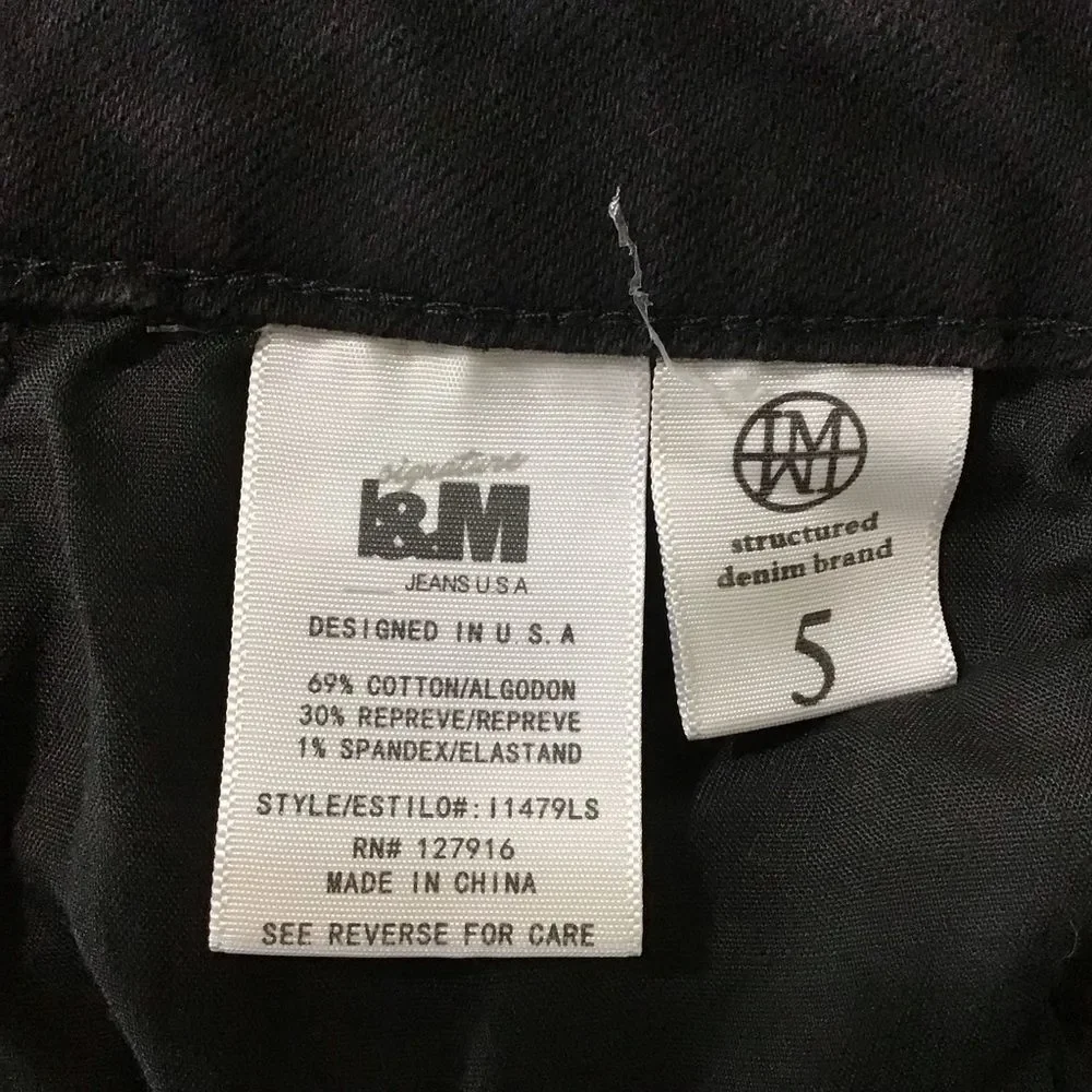 I&M Signature Jeans USA 5 Juniors Split Black‎ Gray Checkered Pants Y2K Skater